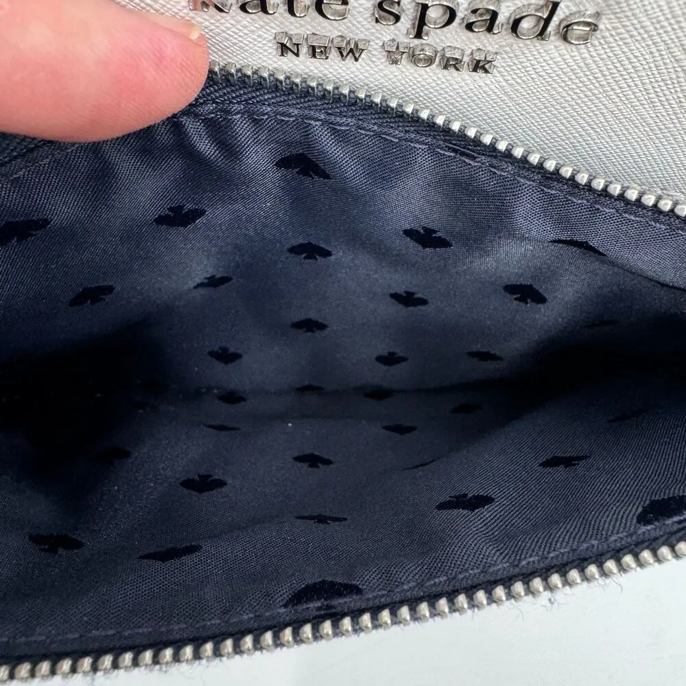 KATE SPADE Cameron Denim Blue White Color Block Crossbody Clutch Purse